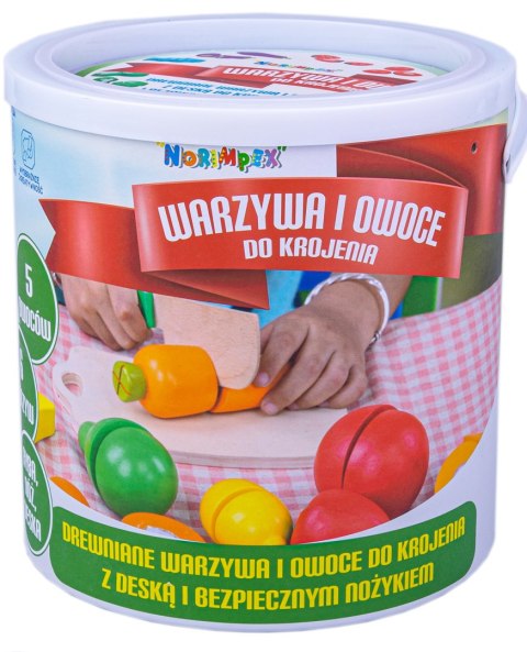 DREWNIANE WARZYWA OWOCE DO KROJENIA NA RZEP ZESTAW