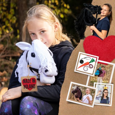 Skippi hobby horse z kantarem biały koń A3 duży