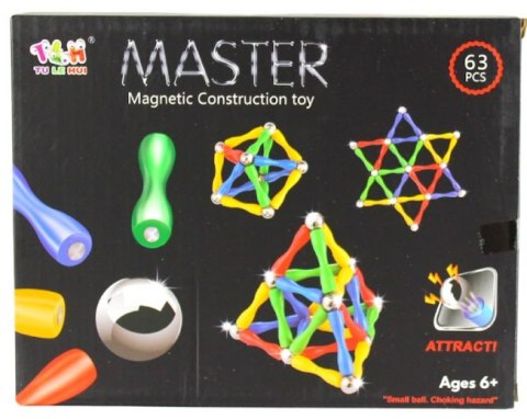 KLOCKI MAGNETYCZNE 63 ELEMENTY DZIECKO ZRĘCZNOŚĆ ZABAWA KLOCKI MAGNETYCZNE 63 ELEMENTY DZIECKO ZRĘCZNOŚĆ ZABAWA