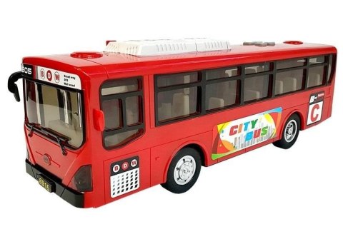 Muzyczny Autobus z Napędem Frykcyjnym i światłami Czerwony Muzyczny Autobus z Napędem Frykcyjnym i światłami Czerwony