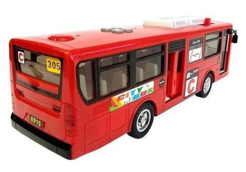Muzyczny Autobus z Napędem Frykcyjnym i światłami Czerwony Muzyczny Autobus z Napędem Frykcyjnym i światłami Czerwony