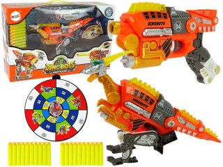 PISTOLET KARABIN DINOZAUR DINOBOTS STRZAŁKI TARCZA
