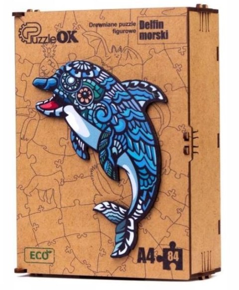 PUZZLE DREWNIANE UKŁADANKA DELFIN MORSKI RYBA RYBK PUZZLE DREWNIANE UKŁADANKA DELFIN MORSKI RYBA RYBK
