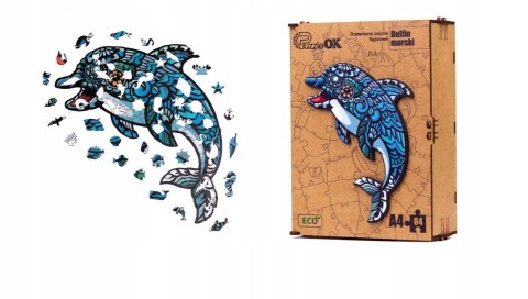 PUZZLE DREWNIANE UKŁADANKA DELFIN MORSKI RYBA RYBK PUZZLE DREWNIANE UKŁADANKA DELFIN MORSKI RYBA RYBK