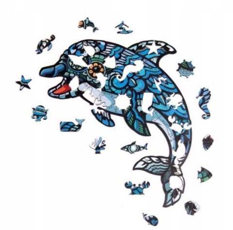 PUZZLE DREWNIANE UKŁADANKA DELFIN MORSKI RYBA RYBK PUZZLE DREWNIANE UKŁADANKA DELFIN MORSKI RYBA RYBK