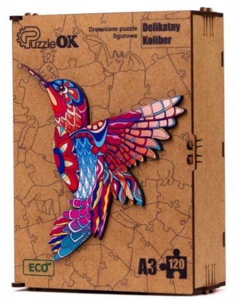 PUZZLE DREWNIANE UKŁADANKA DELIKATNY KOLIBER PTAK PUZZLE DREWNIANE UKŁADANKA DELIKATNY KOLIBER PTAK