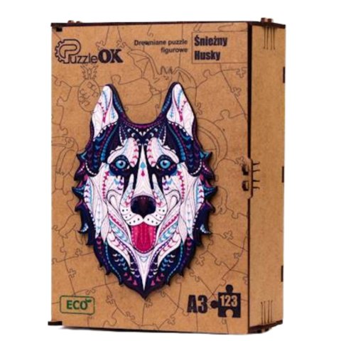 PUZZLE DREWNIANE UKŁADANKA HUSKY ŚNIEŹNY PIES PUZZLE DREWNIANE UKŁADANKA HUSKY ŚNIEŹNY PIES