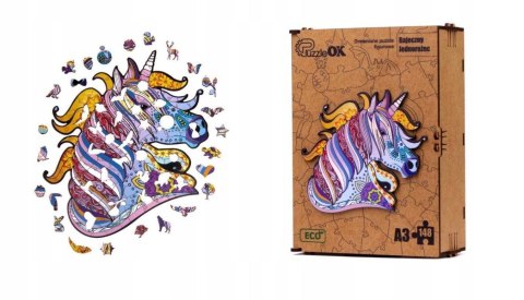 PUZZLE DREWNIANE UKŁADANKA JEDNOROŻEC KUCYK KOLORO PUZZLE DREWNIANE UKŁADANKA JEDNOROŻEC KUCYK KOLORO