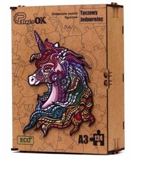 PUZZLE DREWNIANE UKŁADANKA JEDNOROŻEC KUCYK TĘCZOW PUZZLE DREWNIANE UKŁADANKA JEDNOROŻEC KUCYK TĘCZOW