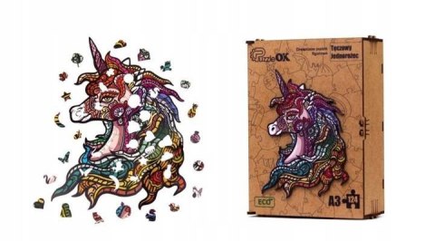 PUZZLE DREWNIANE UKŁADANKA JEDNOROŻEC KUCYK TĘCZOW PUZZLE DREWNIANE UKŁADANKA JEDNOROŻEC KUCYK TĘCZOW