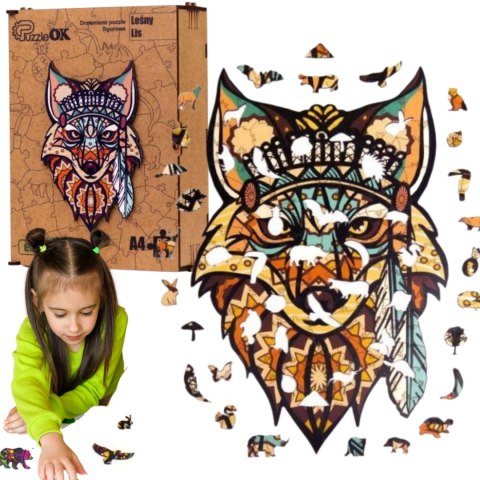 PUZZLE DREWNIANE UKŁADANKA LEŚNY LIS LISEK KOLOROW PUZZLE DREWNIANE UKŁADANKA LEŚNY LIS LISEK KOLOROW