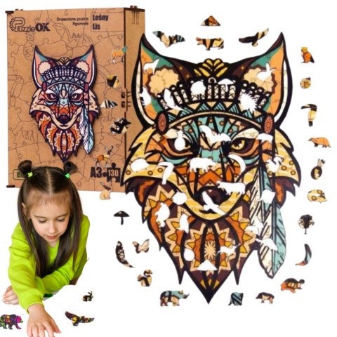 PUZZLE DREWNIANE UKŁADANKA LEŚNY LIS LISEK KOLOROW PUZZLE DREWNIANE UKŁADANKA LEŚNY LIS LISEK KOLOROW