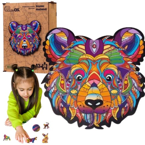 PUZZLE DREWNIANE UKŁADANKA MIŚ MISIU NIEDŹWIEDŹ PUZZLE DREWNIANE UKŁADANKA MIŚ MISIU NIEDŹWIEDŹ
