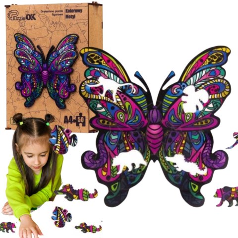 PUZZLE DREWNIANE UKŁADANKA MOTYL KOLOROWY WZORY PUZZLE DREWNIANE UKŁADANKA MOTYL KOLOROWY WZORY