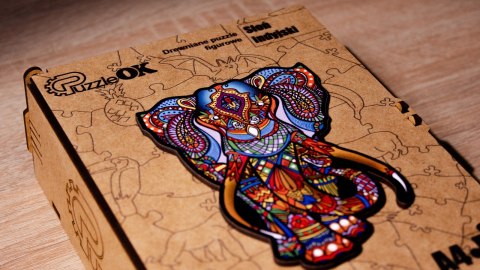 PUZZLE DREWNIANE UKŁADANKA SŁOŃ SŁONIK KOLOROWY PUZZLE DREWNIANE UKŁADANKA SŁOŃ SŁONIK KOLOROWY