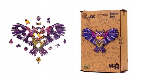 PUZZLE DREWNIANE UKŁADANKA SOWA MAGICZNA KOLOROWA PUZZLE DREWNIANE UKŁADANKA SOWA MAGICZNA KOLOROWA