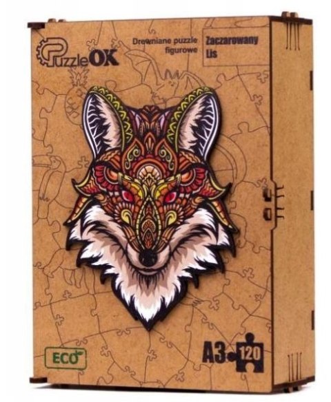 PUZZLE DREWNIANE UKŁADANKA ZACZAROWANY LIS LISEK PUZZLE DREWNIANE UKŁADANKA ZACZAROWANY LIS LISEK