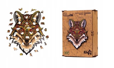 PUZZLE DREWNIANE UKŁADANKA ZACZAROWANY LIS LISEK PUZZLE DREWNIANE UKŁADANKA ZACZAROWANY LIS LISEK