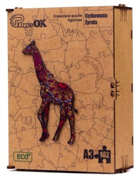 PUZZLE DREWNIANE UKŁADANKA ŻYRAFA CĘTKOWANA PUZZLE DREWNIANE UKŁADANKA ŻYRAFA CĘTKOWANA