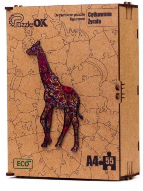 PUZZLE DREWNIANE UKŁADANKA ŻYRAFA CĘTKOWANA PUZZLE DREWNIANE UKŁADANKA ŻYRAFA CĘTKOWANA