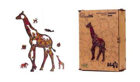 PUZZLE DREWNIANE UKŁADANKA ŻYRAFA CĘTKOWANA PUZZLE DREWNIANE UKŁADANKA ŻYRAFA CĘTKOWANA