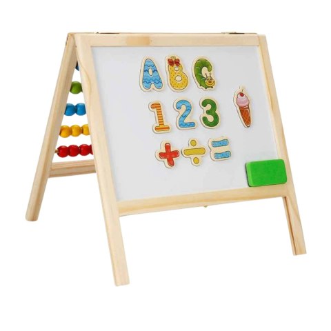 DREWNIANA TABLICA MAGNETYCZNA CYFERKI LITERKI LICZYDŁO ZESTAW GĄBKA MARKER DREWNIANA TABLICA MAGNETYCZNA CYFERKI LITERKI LICZYDŁO ZESTAW GĄBKA MARKER