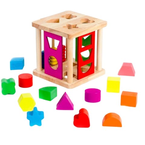 DREWNIANA UKŁADANKA MONTESSORI KOSTKA NAUKA FIGUR SORTER DOPASOWANIE KLOCKI DREWNIANA UKŁADANKA MONTESSORI KOSTKA NAUKA FIGUR SORTER DOPASOWANIE KLOCKI
