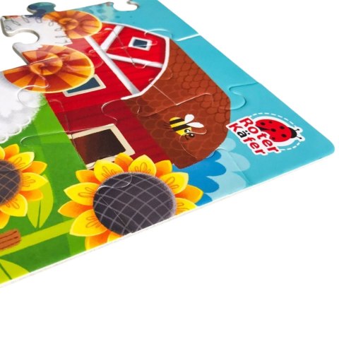 GRA EDUKACYJNA MAXI PUZZLE 2W1 FARMA OBRAZKI UKŁADANKA ROTER KAFER