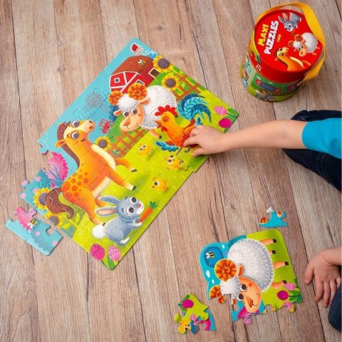 GRA EDUKACYJNA MAXI PUZZLE 2W1 FARMA OBRAZKI UKŁADANKA ROTER KAFER