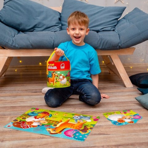 GRA EDUKACYJNA MAXI PUZZLE 2W1 FARMA OBRAZKI UKŁADANKA ROTER KAFER
