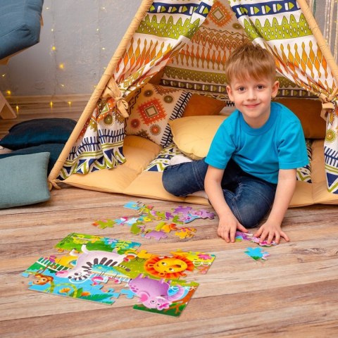 GRA EDUKACYJNA MAXI PUZZLE 2W1 ZOO OBRAZKI UKŁADANKA ROTER KAFER