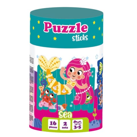 GRA EDUKACYJNA PUZZLE PATYCZKI OCEAN SYRENA UKŁADANKA ROTER KAFER