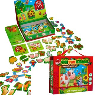 GRA MAGNETYCZNA FARMA ZESTAW EDUKACYJNY KARTY MAGNESY TABLICA ROTER KAFER