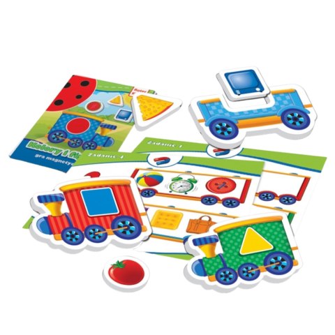 MAGNETYCZNA GRA KOLORY I FIGURY PUZZLE UKŁADANKA LOKOMOTYWY ROTER KAFER