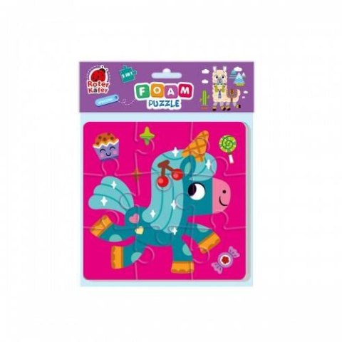 PIANKOWE PUZZLE 2W1 JEDNOROŻEC LAMA DLA NAJMŁODSZYCH UKŁADANKA ROTER KAFER
