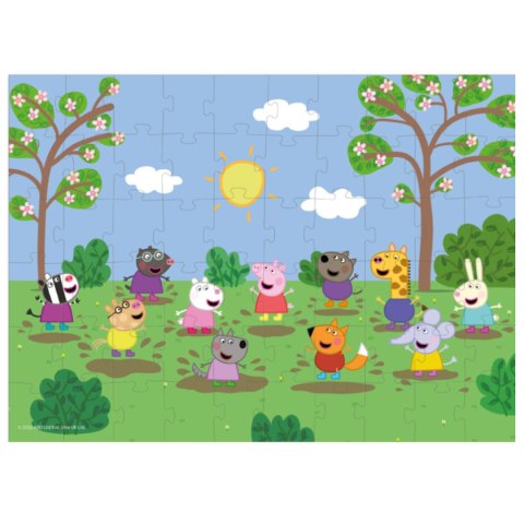 PUZZLE ŚWINKA PEPPA Z PRZYJACIÓŁMI 60 ELEMENTÓW DO UŁOŻENIA DLA DZIECI