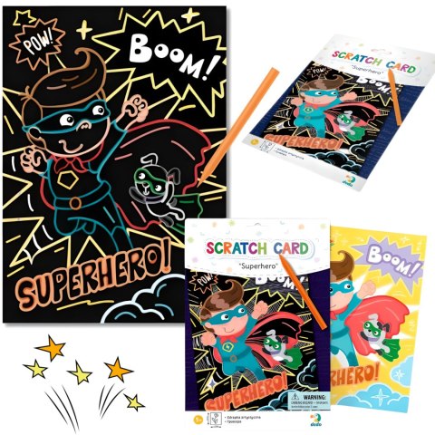 ZDRAPKA ARTYSTYCZNA "SUPERBOHATEROWIE" MALOWANIE METODĄ SCRATCH DLA DZIECI ZDRAPKA ARTYSTYCZNA "SUPERBOHATEROWIE" MALOWANIE METODĄ SCRATCH DLA DZIECI