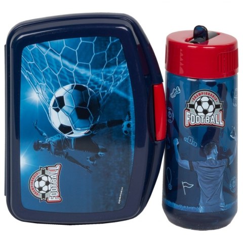 Zestaw śniadaniowy Bidon 330 ml Lunchbox Piłka Football Zestaw śniadaniowy Bidon 330 ml Lunchbox Piłka Football