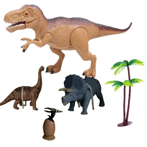 ZESTAW 4 FIGUREK DINOZAURÓW 2 DRZEWKA EFEKTY DŹWIĘKOWE I ŚWIETLNE ZESTAW 4 FIGUREK DINOZAURÓW 2 DRZEWKA EFEKTY DŹWIĘKOWE I ŚWIETLNE