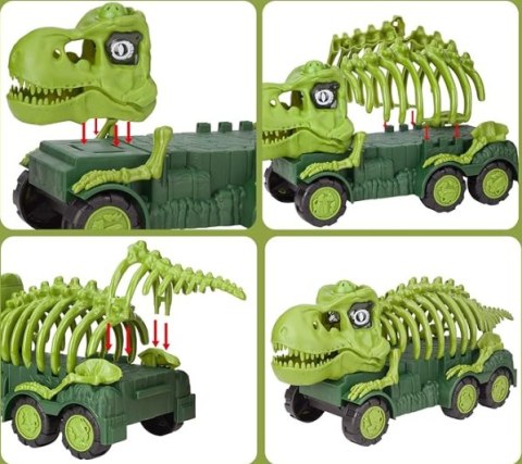 ZESTAW AUTO DINOZAUR INTERAKTYWNY TRANSPORTER QUADY MOTORY ZWIERZĘTA LED