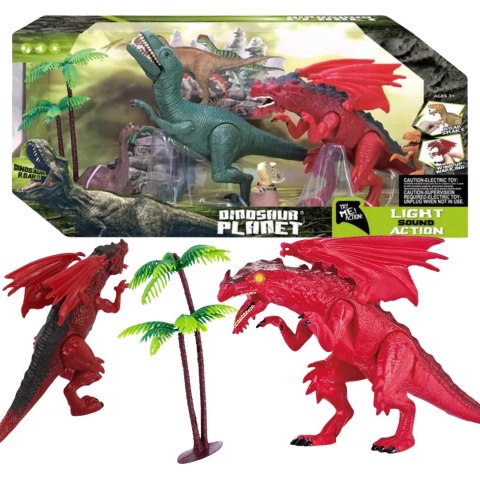 ZESTAW DINOZAURÓW 4 FIGURKI 2 DRZEWKA EFEKTY DŹWIĘKOWE I ŚWIETLNE ZESTAW DINOZAURÓW 4 FIGURKI 2 DRZEWKA EFEKTY DŹWIĘKOWE I ŚWIETLNE