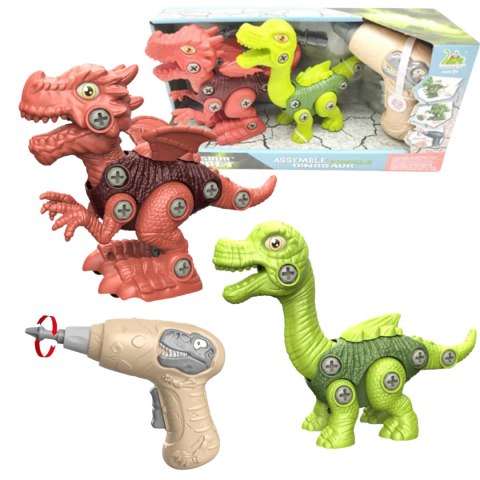 ZESTAW DINOZAURÓW DO SKRĘCANIA Z WKRĘTARKĄ I ŚRUBOKRĘTEM DINOZAUR UKŁADANKA ZESTAW DINOZAURÓW DO SKRĘCANIA Z WKRĘTARKĄ I ŚRUBOKRĘTEM DINOZAUR UKŁADANKA