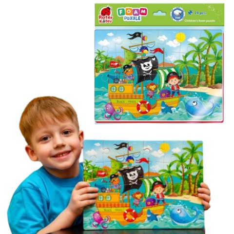 PIANKOWE PUZZLE A4 MORZE PIRACI UKŁADANKA EDUKACYJNA ROTER KAFER PIANKOWE PUZZLE A4 MORZE PIRACI UKŁADANKA EDUKACYJNA ROTER KAFER