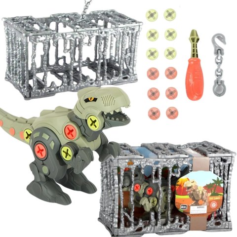ZESTAW DINOZAUR DO SKRĘCANIA TYRANOZAUR ŚRUBOKRĘT KLATKA DO ZAWIESZENIA ZESTAW DINOZAUR DO SKRĘCANIA TYRANOZAUR ŚRUBOKRĘT KLATKA DO ZAWIESZENIA