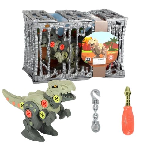 ZESTAW DINOZAUR DO SKRĘCANIA TYRANOZAUR ŚRUBOKRĘT KLATKA DO ZAWIESZENIA ZESTAW DINOZAUR DO SKRĘCANIA TYRANOZAUR ŚRUBOKRĘT KLATKA DO ZAWIESZENIA