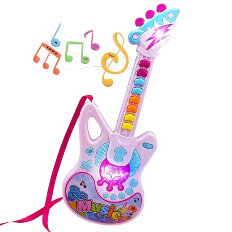 GITARA INTERAKTYWNA DLA DZIECI EFEKTY ŚWIETLNE INSTRUMENT MUZYCZNY