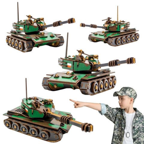 CZOŁG POJAZD WOJSKOWY PUZZLE DREWNIANE UKŁADANKA MODEL 3D WOJSKO CZOŁG POJAZD WOJSKOWY PUZZLE DREWNIANE UKŁADANKA MODEL 3D WOJSKO
