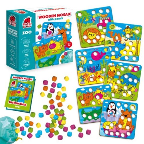 GRA EDUKACYJNA DREWNIANA MOZAIKA ZOO W WORECZKU ZWIERZĘTA ROTER KAFER GRA EDUKACYJNA DREWNIANA MOZAIKA ZOO W WORECZKU ZWIERZĘTA ROTER KAFER