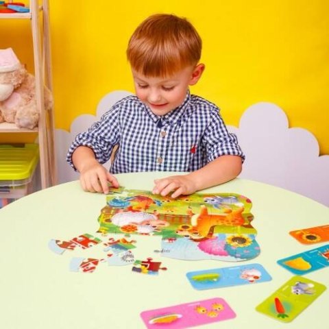 PUZZLE 2W1 FARMA ZESTAW UKŁADANKA MINI GRA EDUKACYJNA ZWIERZĘTA ROTER KAFER PUZZLE 2W1 FARMA ZESTAW UKŁADANKA MINI GRA EDUKACYJNA ZWIERZĘTA ROTER KAFER