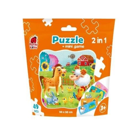 PUZZLE 2W1 FARMA ZESTAW UKŁADANKA MINI GRA EDUKACYJNA ZWIERZĘTA ROTER KAFER PUZZLE 2W1 FARMA ZESTAW UKŁADANKA MINI GRA EDUKACYJNA ZWIERZĘTA ROTER KAFER